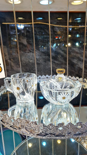 سرویس چایخوری تراش گندم بابونه با قندان