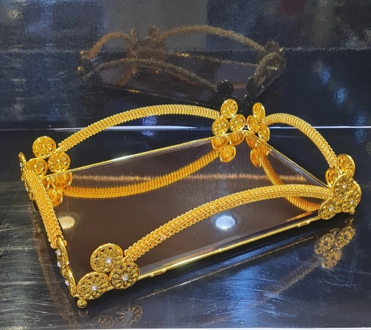 سینی پذیرایی نگین طلائی