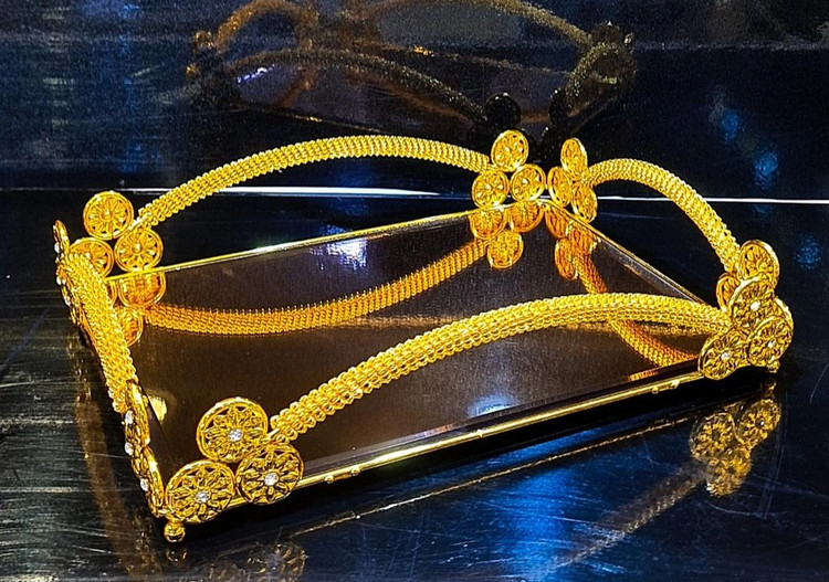 سینی پذیرایی نگین طلائی