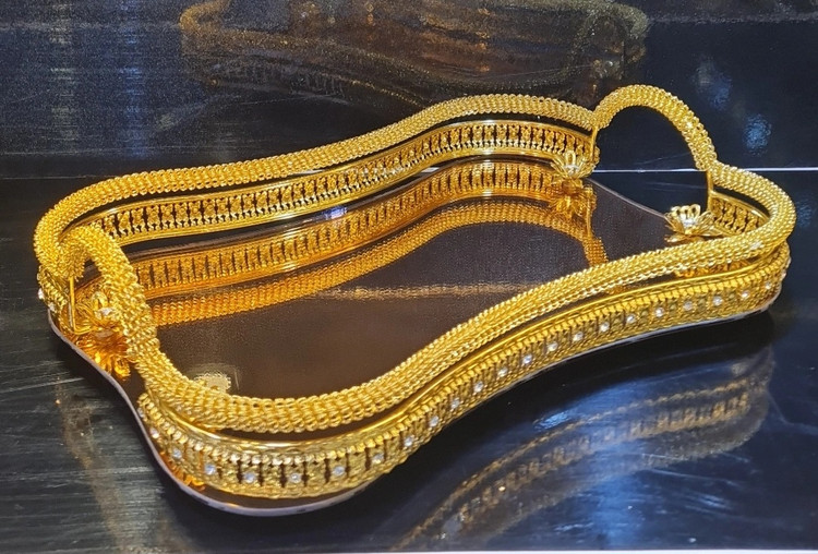 سینی پذیرایی نگین طلائی